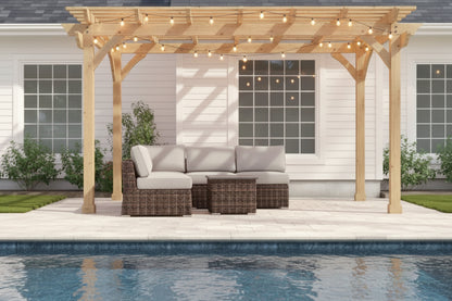 Wicker Sectional Sofa With Cushions And Table