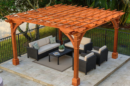 Outdoor Pacific Redwood Double Beam Premium Pergola