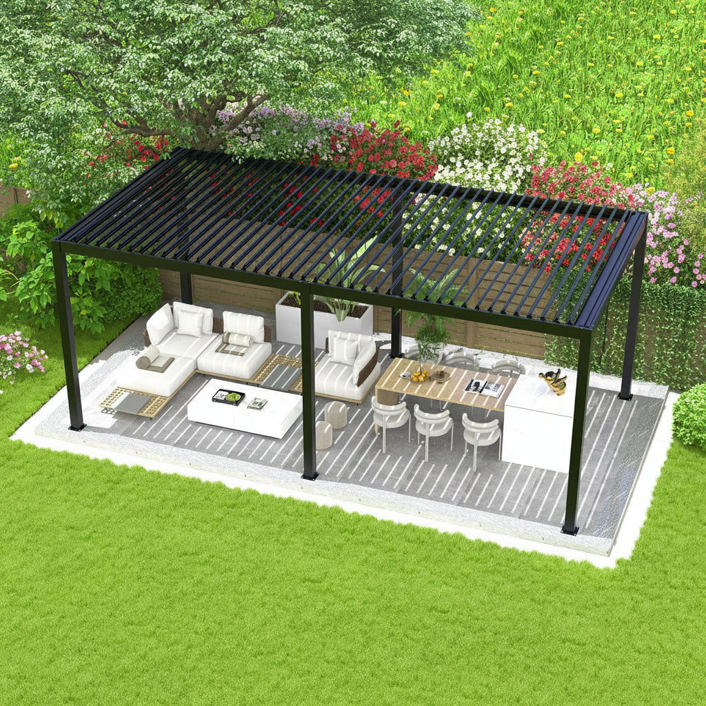 Louver Pergola Aluminium Frame & Louvers