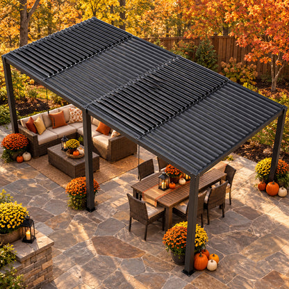 8610J Louver Pergola 10x19ft Aluminum Frame & Louvers