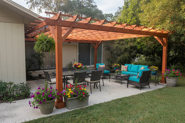 Outdoor Super Deck Redwood Pergola