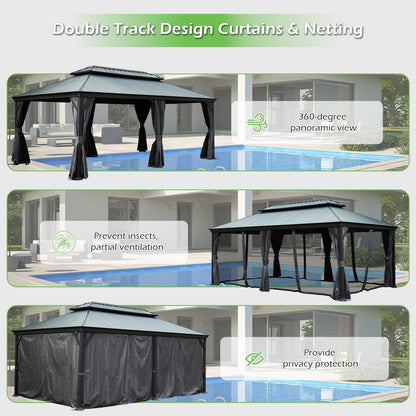 14'x20' Hardtop Gazebo with Resin Roof
