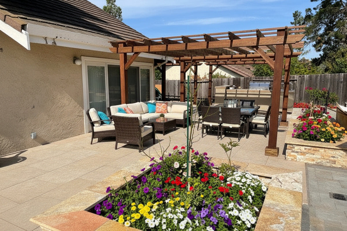 Outdoor Super Deck Redwood Pergola