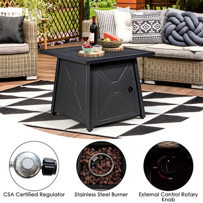5 Piece Patio Furniture Set with 50000 BTU Propane Fire Pit Table