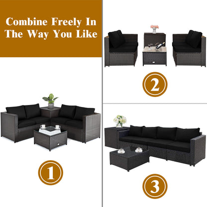 5 Piece Patio Furniture Set with 50000 BTU Propane Fire Pit Table