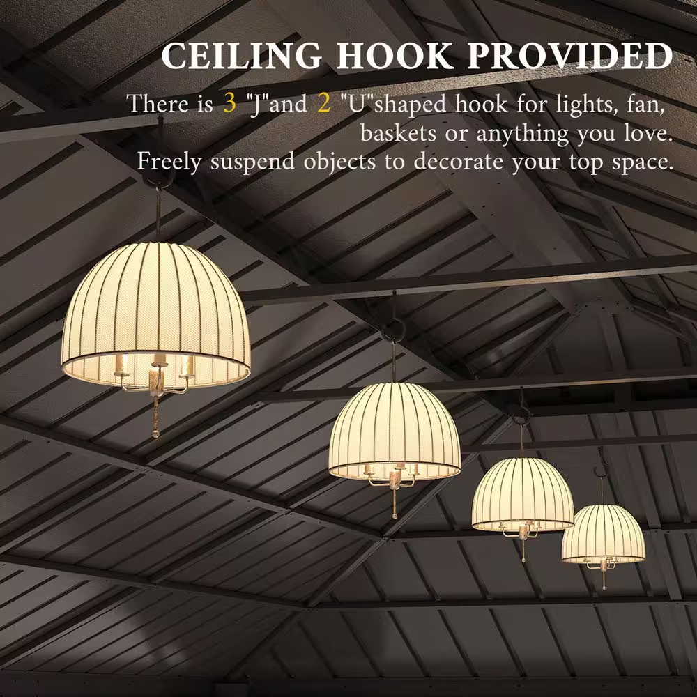 Hardtop Gazebo Built to Expand Outdoor Living, 14x22 Ft, Double Galvanized Steel Roof, Aluminum Frame