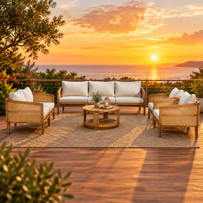 TOPMAX 5-Piece Acacia Wood Patio Furniture Set