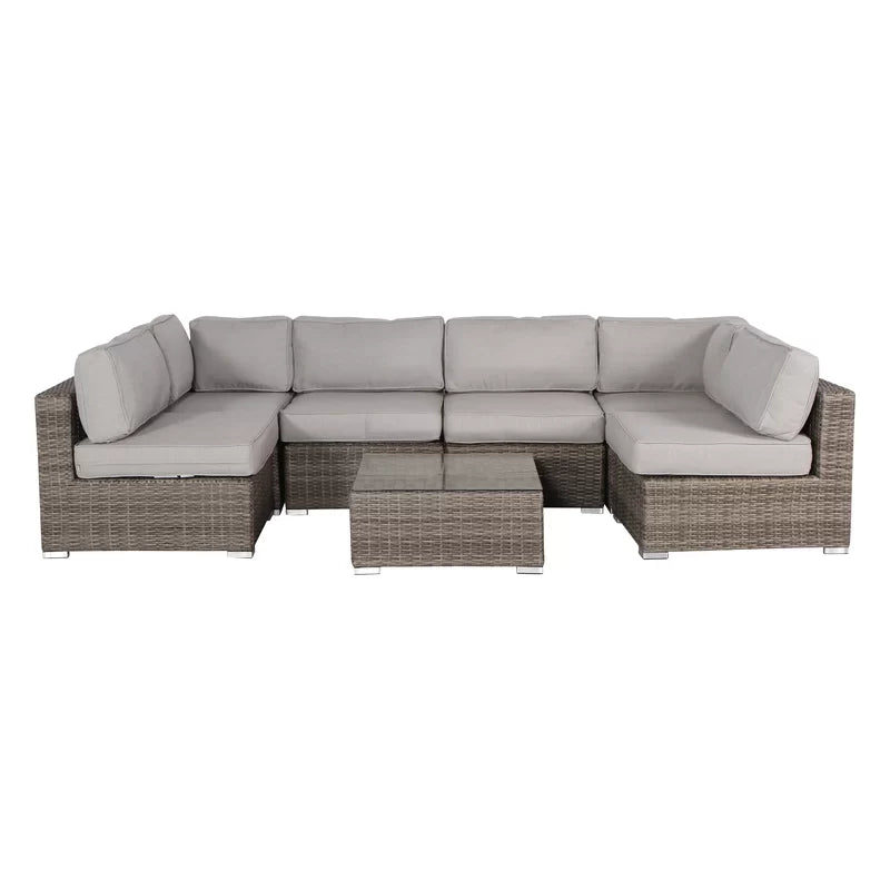 Fully Assembled Wicker Patio Sofa Set for 4 with Cushions