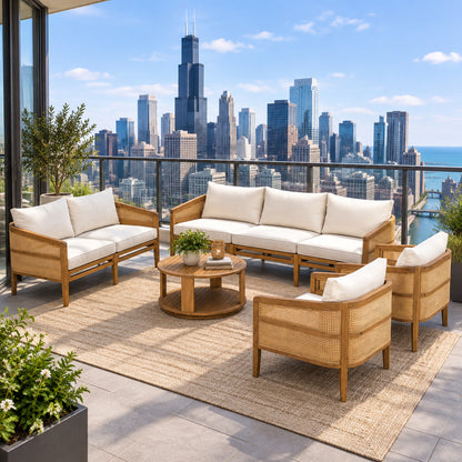 TOPMAX 5-Piece Acacia Wood Patio Furniture Set