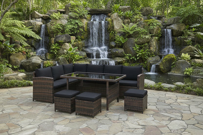 7-Piece Wicker Patio Furniture Set with Cushions