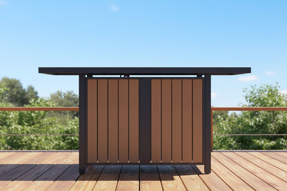 East Beach - Rectangular Bar Table With Fire Pit - Blue