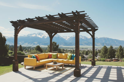 Outdoor Pacific Redwood Double Beam Premium Pergola