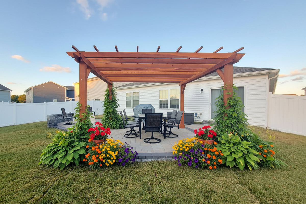 Outdoor Super Deck Redwood Pergola