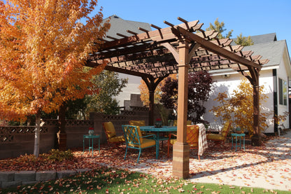 Outdoor Pacific Redwood Double Beam Premium Pergola