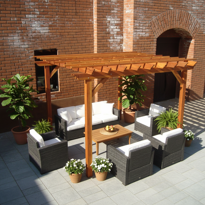 Outdoor Super Deck Redwood Pergola