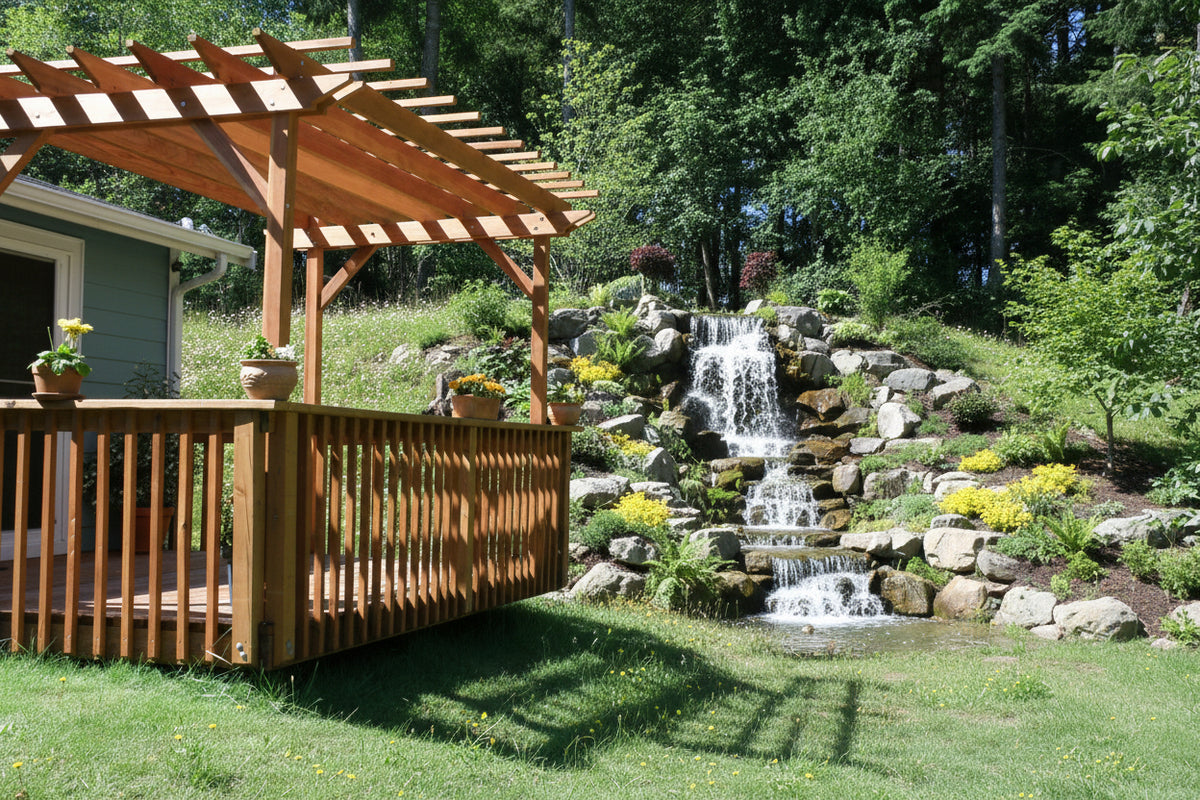 Outdoor Super Deck Redwood Pergola