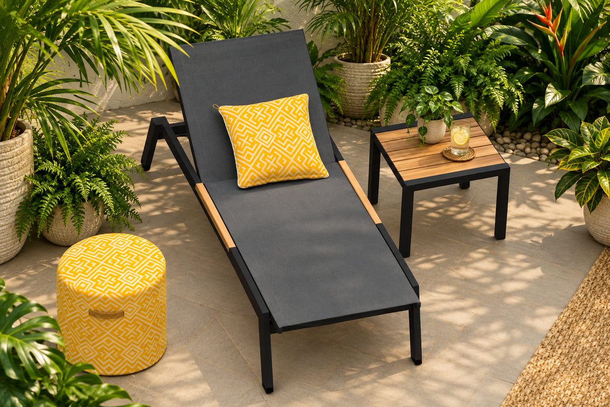 Panama Dark Duo Coffee Set & Sun Loungers - 3pc