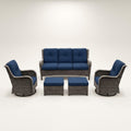 Outdoor Patio Conversation Set Built for Modern Comfort, 6-Piece Steel Frame, High-Density Cushions