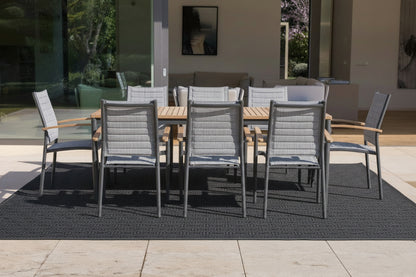 Topaz 9 Piece Teak Big Rectangular Dining Set