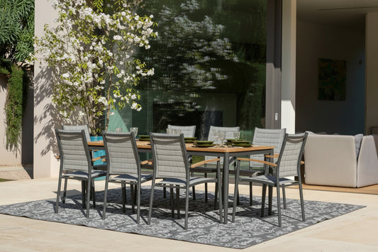 Topaz 9 Piece Teak Big Rectangular Dining Set