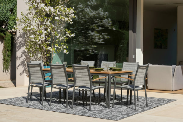 Topaz 9 Piece Teak Big Rectangular Dining Set
