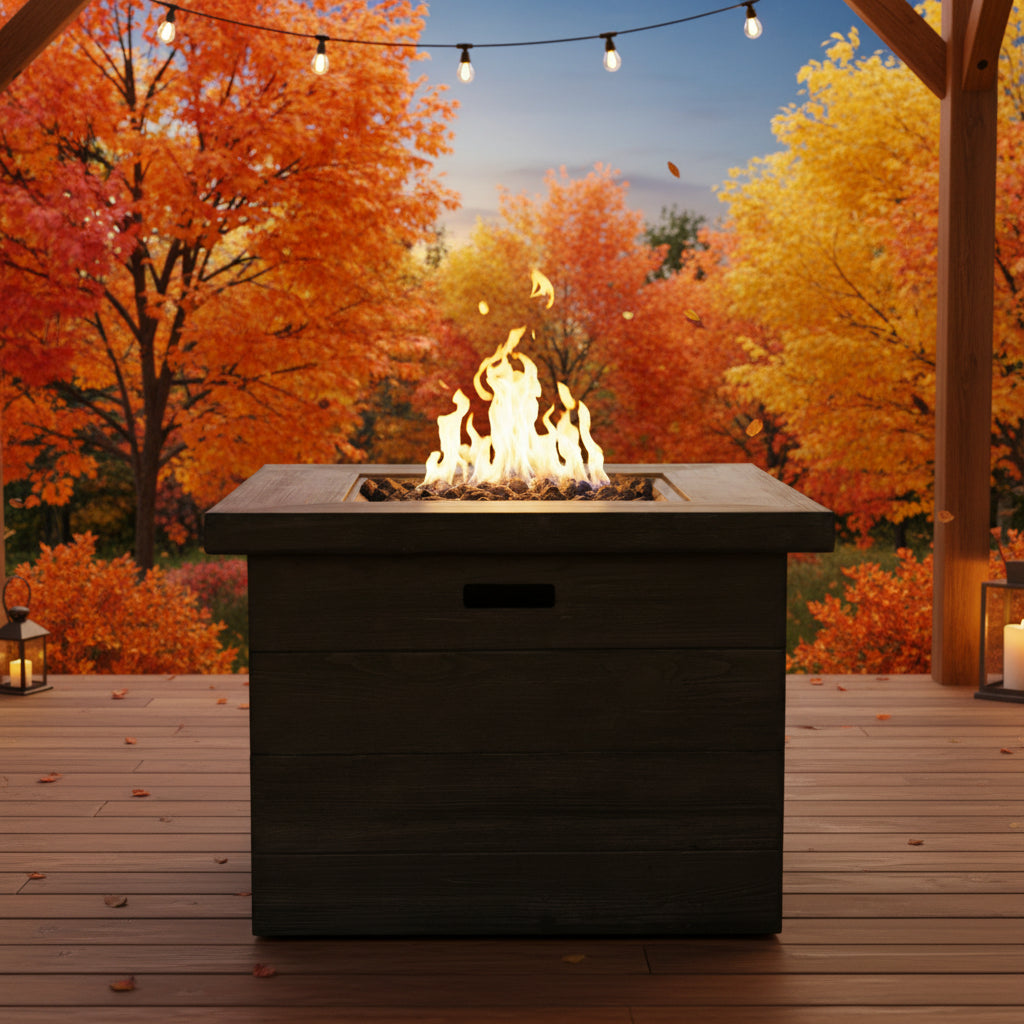 Fiber Reinforced Propane / Natural Gas, Fire Pit Table - Charcoal
