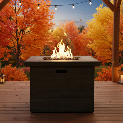 Fiber Reinforced Propane / Natural Gas, Fire Pit Table - Charcoal