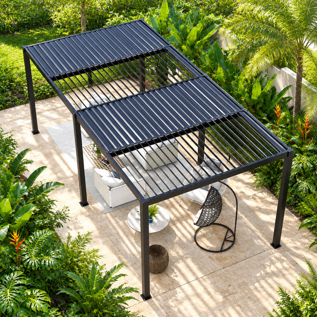 8610J Louver Pergola 10x19ft Aluminum Frame & Louvers