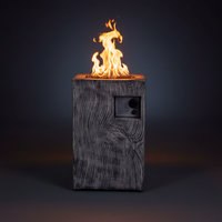 Outdoor Propane Fire Pit Designed for Patio Warmth, 30000 BTU, Wood-Look Surface, Electronic Ignition