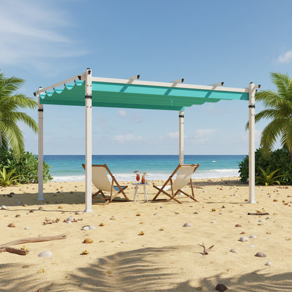 Outdoor Pergola with Retractable Canopy and Aluminum Frame