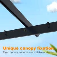 Aluminum Pergola Built to Cover Large Spaces, 16x12 ft Frame, Retractable Dark Gray Canopy, 192 Sq Ft Coverage